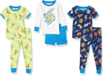 Amazon Essentials Snug-Fit Cotton Pajamas Sleepwear Sets Bébé Garçon, Lot de 3