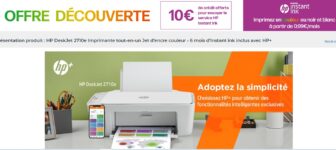 HP DeskJet 2710e Imprimante tout-en-un Jet d'encre couleur - 6 mois d'Instant ink inclus avec HP+ à 49.99€